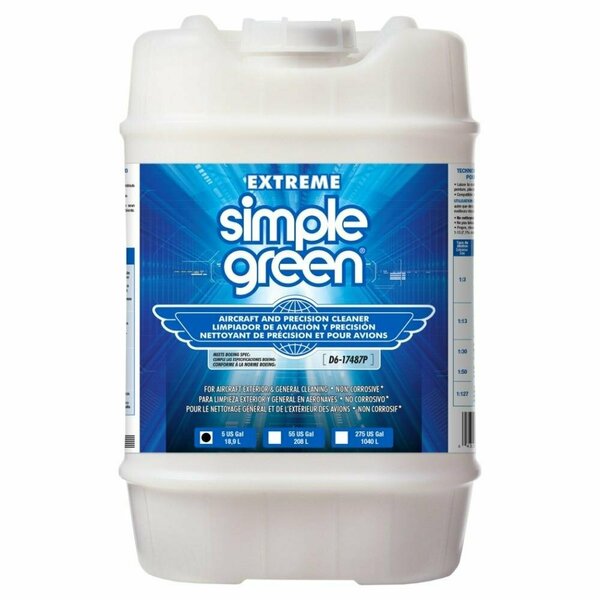 Simple Green Degreaser, Extreme, Aircraft Precision, 5 gal, Pail 13405